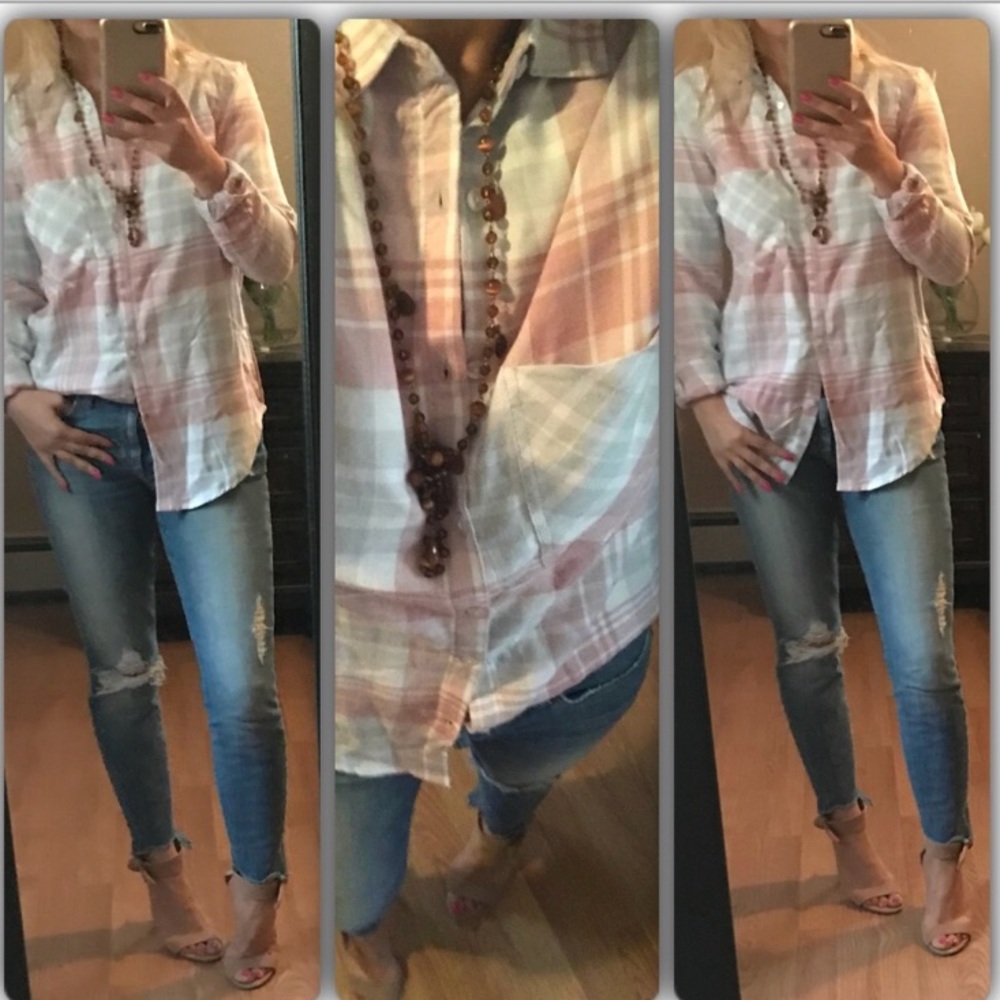 Plaid Button Down Top